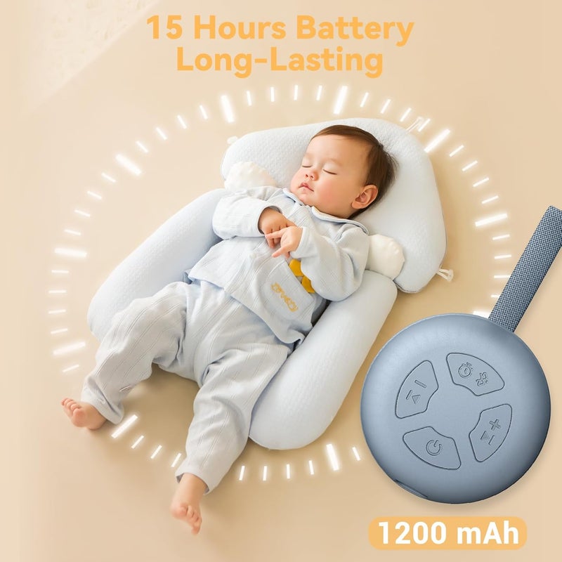 FENDALE Portable Sound Machine for Baby | White Noise | 12 Soothing Sounds | Noise Canceling for Travel, Office, Nursery | Baby Shower | Registry Gift | Sleep Soother for Babies Kids Adults | Slate - Image 2
